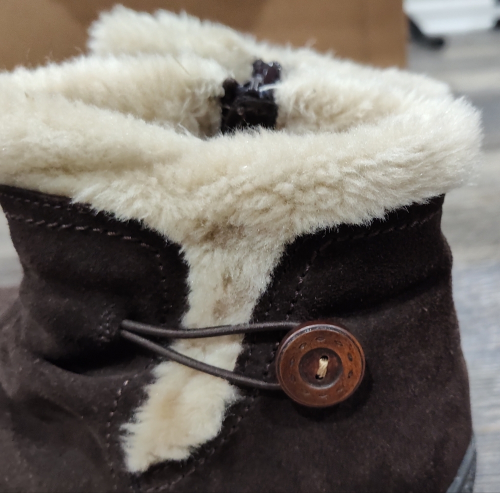 Bass-Natasha women's brown ankle boots with faux shearling, size 8m - Picture 11 of 11